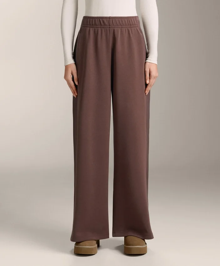 Wide-Leg Rib Straight Trousers with Brushed Modal Wide-Leg Rib Straight Trousers with Brushed Modal