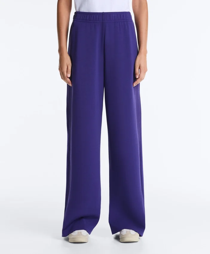 Wide-Leg Rib Straight Trousers with Brushed Modal Wide-Leg Rib Straight Trousers with Brushed Modal