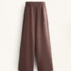 Wide-Leg Rib Straight Trousers with Brushed Modal Wide-Leg Rib Straight Trousers with Brushed Modal