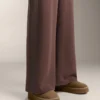 Wide-Leg Rib Straight Trousers with Brushed Modal Wide-Leg Rib Straight Trousers with Brushed Modal