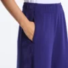 Wide-Leg Rib Straight Trousers with Brushed Modal Wide-Leg Rib Straight Trousers with Brushed Modal