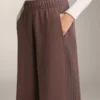 Wide-Leg Rib Straight Trousers with Brushed Modal Wide-Leg Rib Straight Trousers with Brushed Modal
