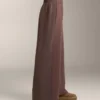 Wide-Leg Rib Straight Trousers with Brushed Modal Wide-Leg Rib Straight Trousers with Brushed Modal