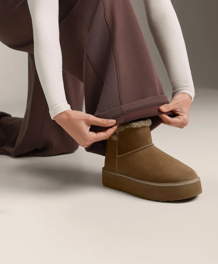 Wide-Leg Rib Straight Trousers with Brushed Modal Wide-Leg Rib Straight Trousers with Brushed Modal