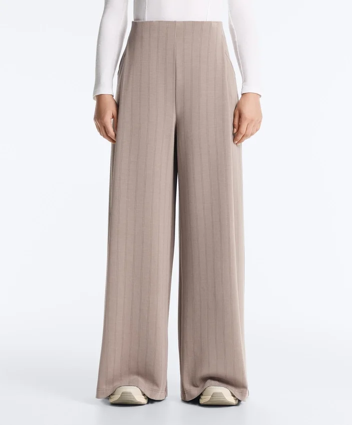 Wide-Leg Striped Trousers with Soft-Touch Modal Wide-Leg Striped Trousers with Soft-Touch Modal