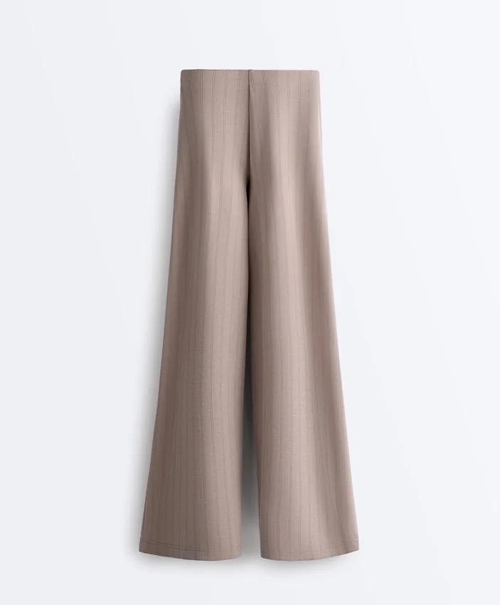 Wide-Leg Striped Trousers with Soft-Touch Modal Wide-Leg Striped Trousers with Soft-Touch Modal
