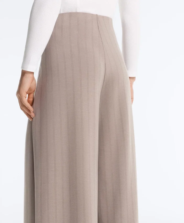 Wide-Leg Striped Trousers with Soft-Touch Modal Wide-Leg Striped Trousers with Soft-Touch Modal