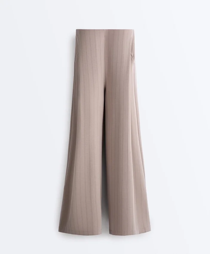 Wide-Leg Striped Trousers with Soft-Touch Modal Wide-Leg Striped Trousers with Soft-Touch Modal