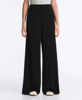 Wide-Leg Trousers with Soft-Touch Modal and Hemstitch