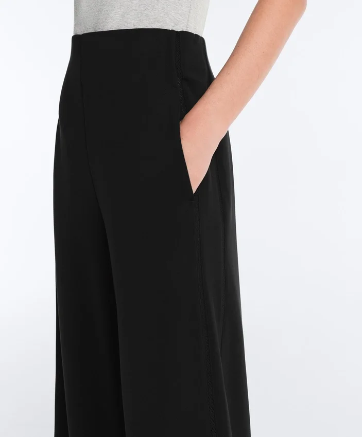 Wide-Leg Trousers with Soft-Touch Modal and Hemstitch Wide-Leg Trousers with Soft-Touch Modal and Hemstitch