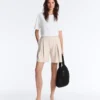 Wide Striped Pleated Bermuda Shorts Wide Striped Pleated Bermuda Shorts