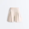 Wide Striped Pleated Bermuda Shorts Wide Striped Pleated Bermuda Shorts