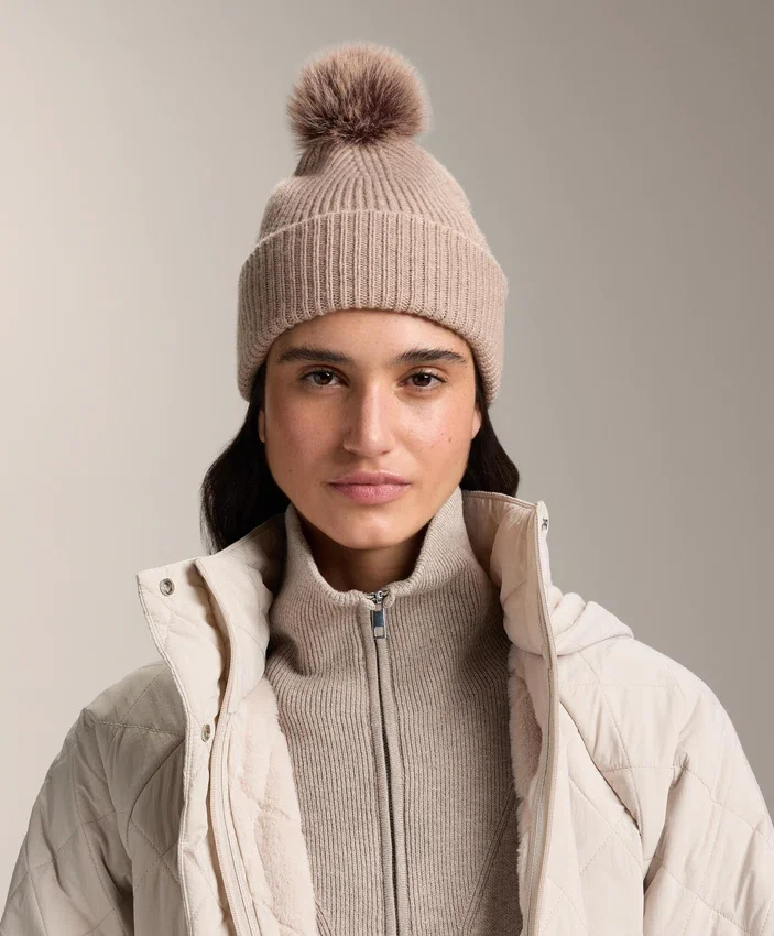 Wool Blend Knit Pompom Hat Wool Blend Knit Pompom Hat