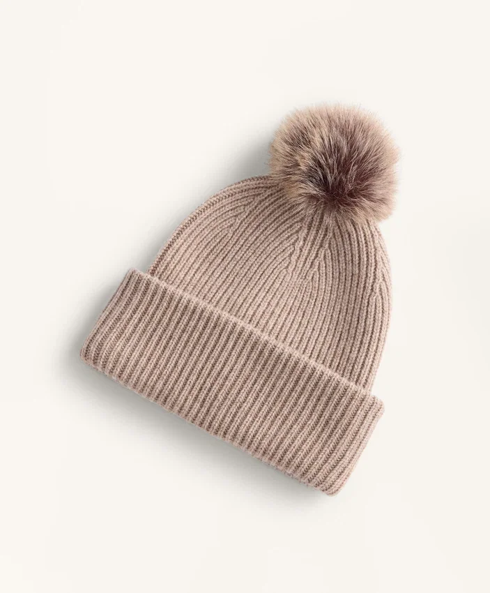 Wool Blend Knit Pompom Hat Wool Blend Knit Pompom Hat