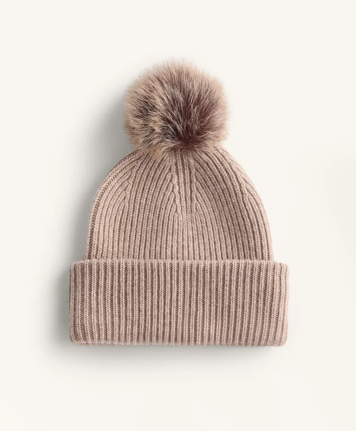 Wool Blend Knit Pompom Hat Wool Blend Knit Pompom Hat