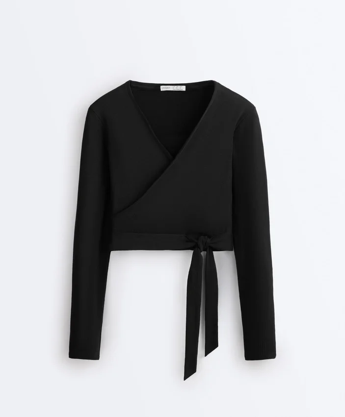 Wrap over Rib Cotton Blend T-Shirt Wrap over Rib Cotton Blend T-Shirt