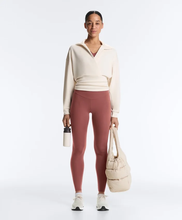 Wrap Polo Neck Sweatshirt with Soft-Touch Modal Wrap Polo Neck Sweatshirt with Soft-Touch Modal