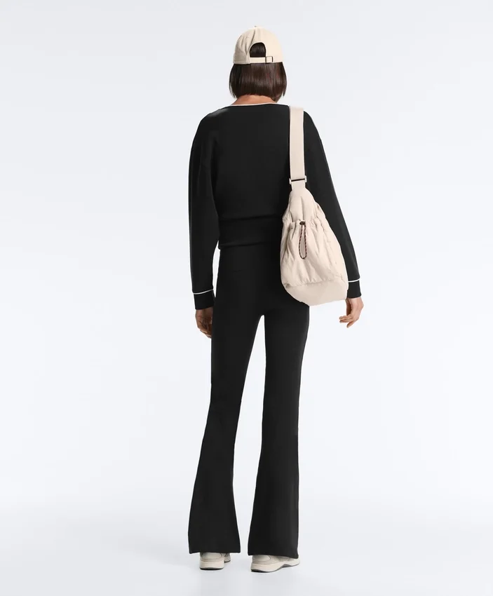 Wrap Sweatshirt with Contrast Piping and Modal Wrap Sweatshirt with Contrast Piping and Modal